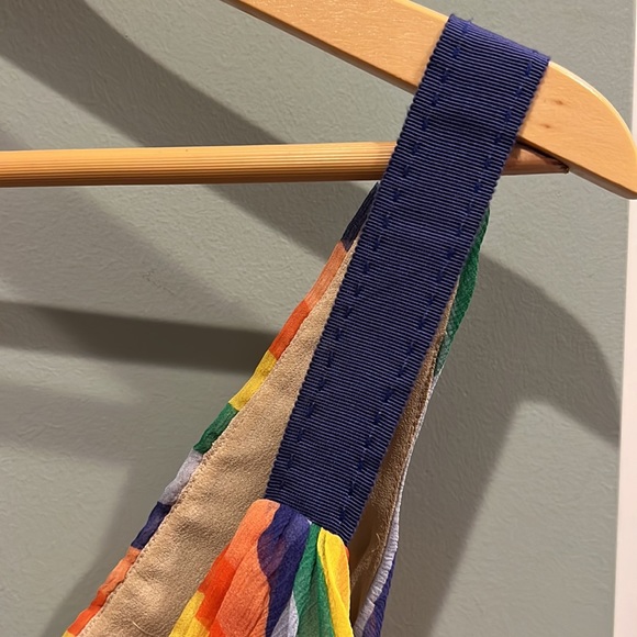 Tibi New York silk rainbow stripe blouse size 0 - Picture 3 of 6